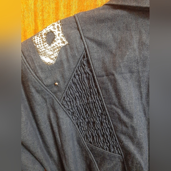 Vintage Jean Dress Michael Phillips Long Sleeve Denim - Picture 7 of 8